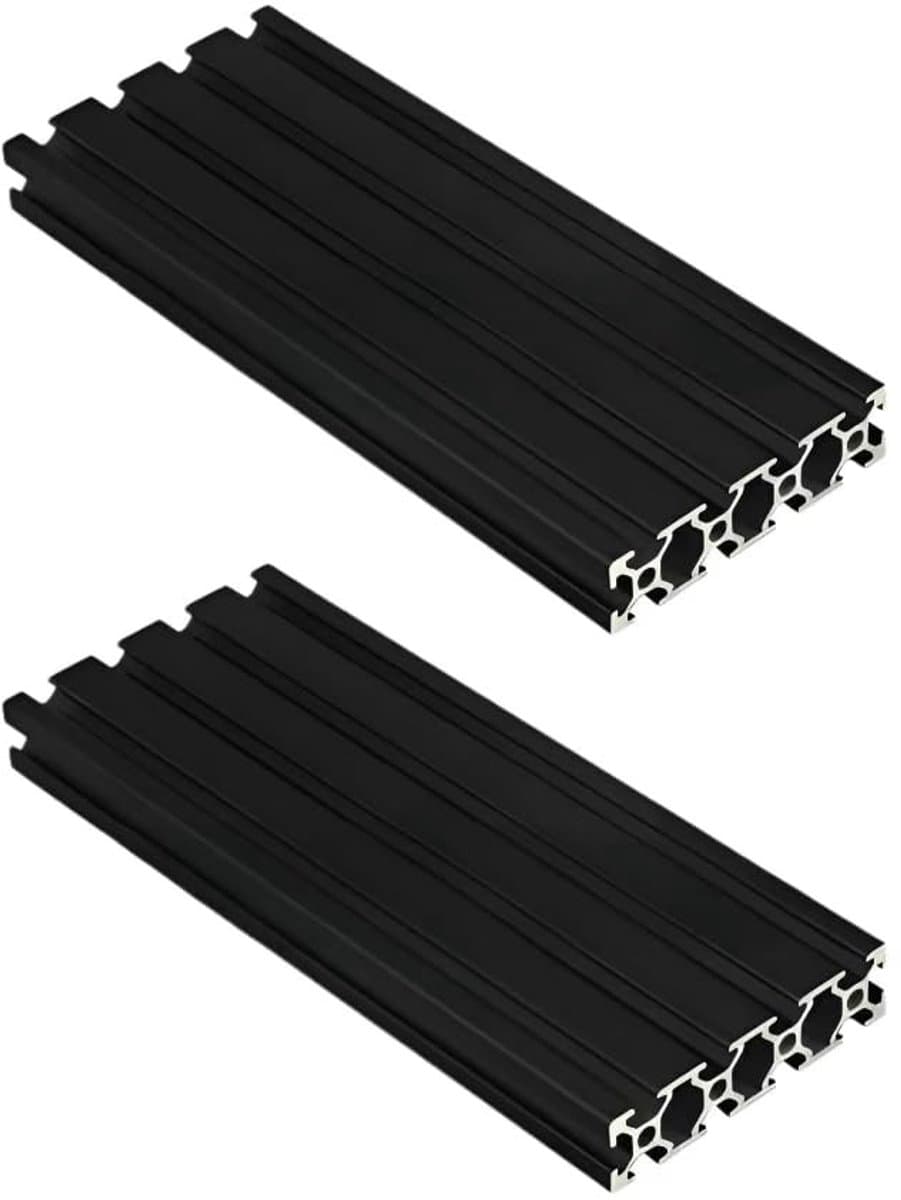 Dailygoods- Alu Profiel 400mm - 2 Stuks - T-groef - Anodized Aluminium - Lineaire Rail - Geschikt voor 3D Printers/CNC