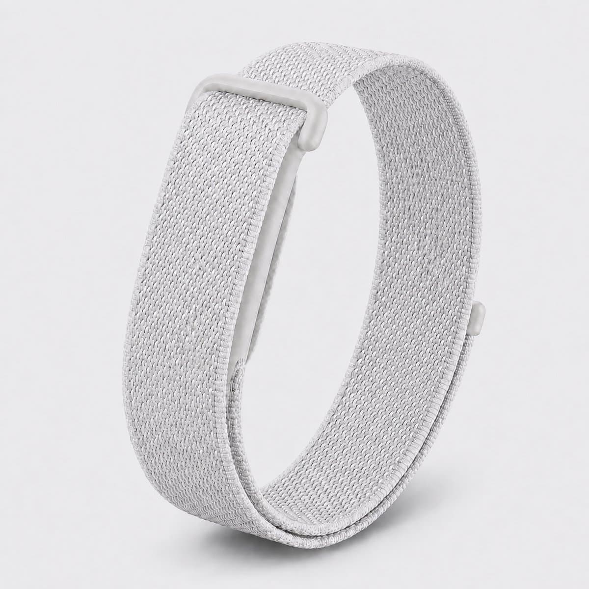 1x geweven klittenband polsbandje in Wit , geschikt voor de Google Fitbit Air. Fitbit Air-activiteitstracker niet inbegrepen.