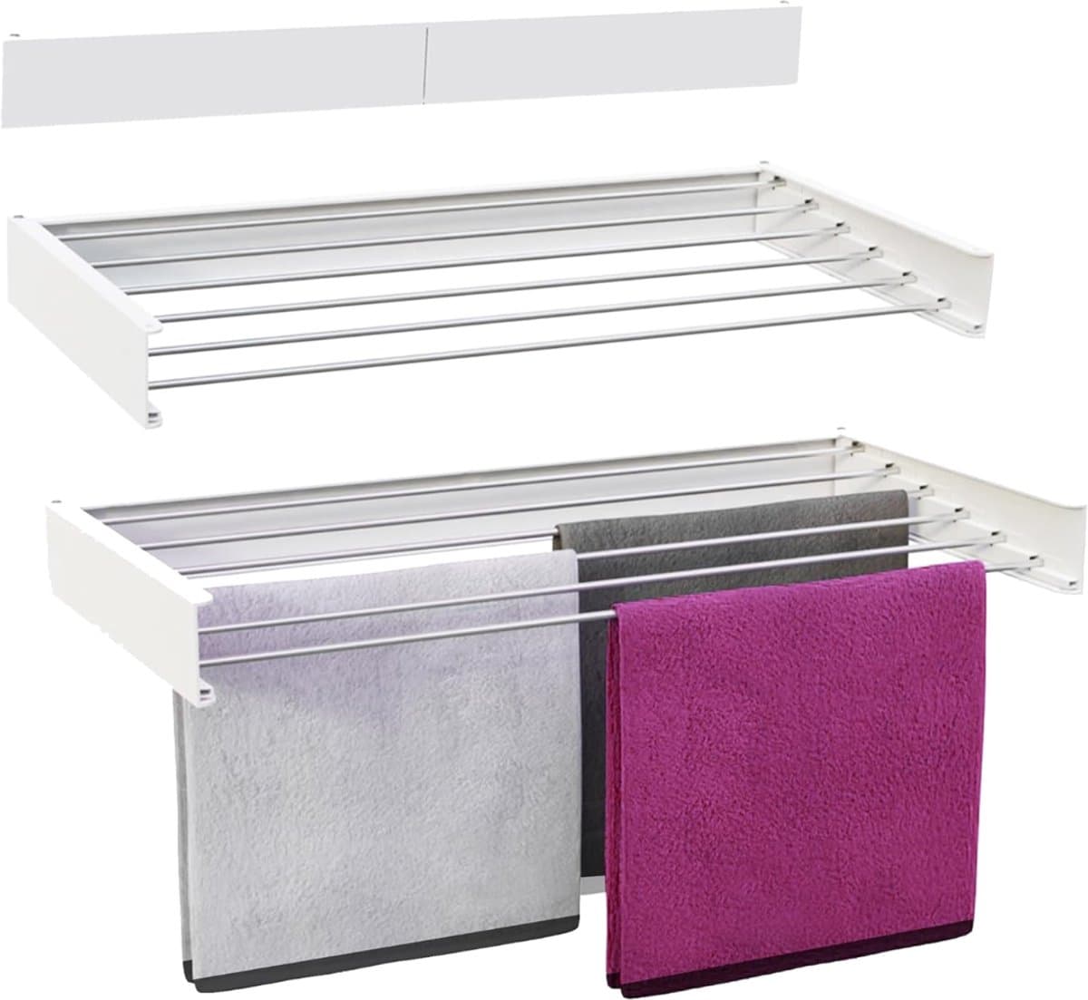 QORA® Wanddroogrek Inklapbaar - Wanddroogrek - Wit - 40cm x 80cm x 10cm