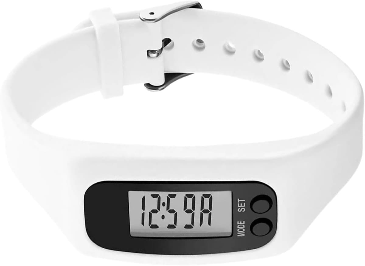 Stappenteller Horloge - Fitness Tracker - Activiteiten Monitoren - Geen Telefoon Nodig - 25 cm - Wit