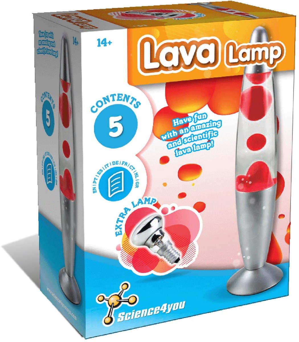 Science4you Rode Lava Lamp - Bouw je eigen sensorische lavalampen, Bubbel Lamp + Extra Lamp, sensorisch nachtlampje voor kinderen, Stamspeelgoed 8+, Geschenken voor 8+ jarigen Jongens en Meisjes