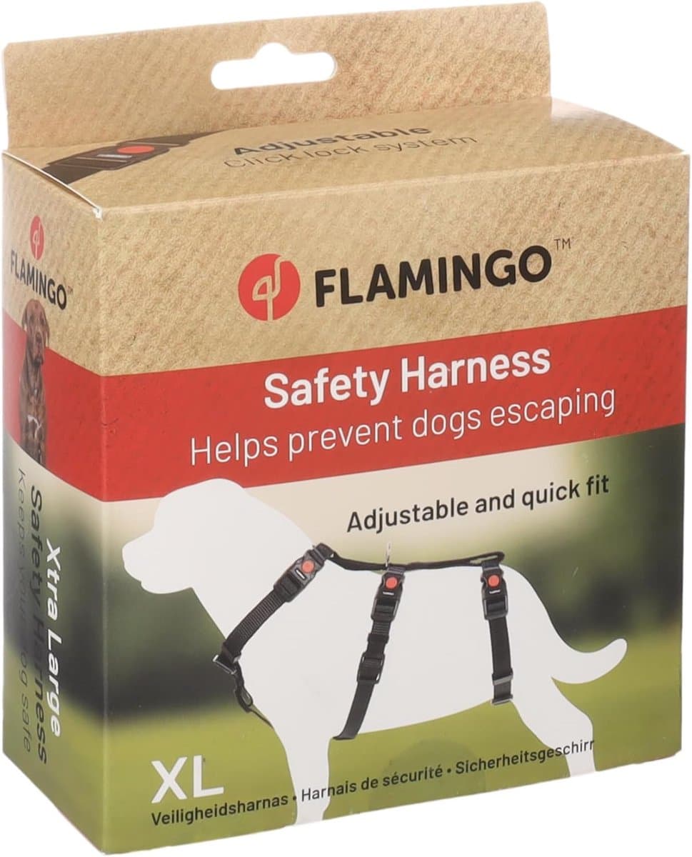 Veiligheidsharnas Hond - Honden tuig - Veilig Transport - Speciaal voor angstige - XL 70-110cm - Zwart