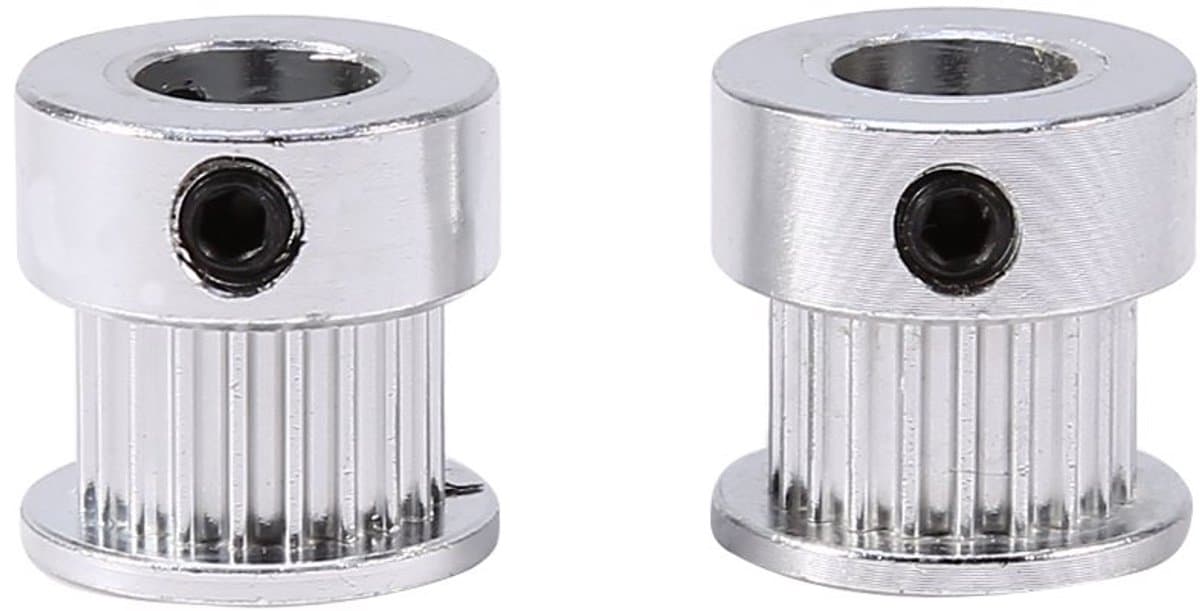 2 stuks Aluminium Tandriemschijven 20 Tanden voor 3D Printer met 8mm Boring