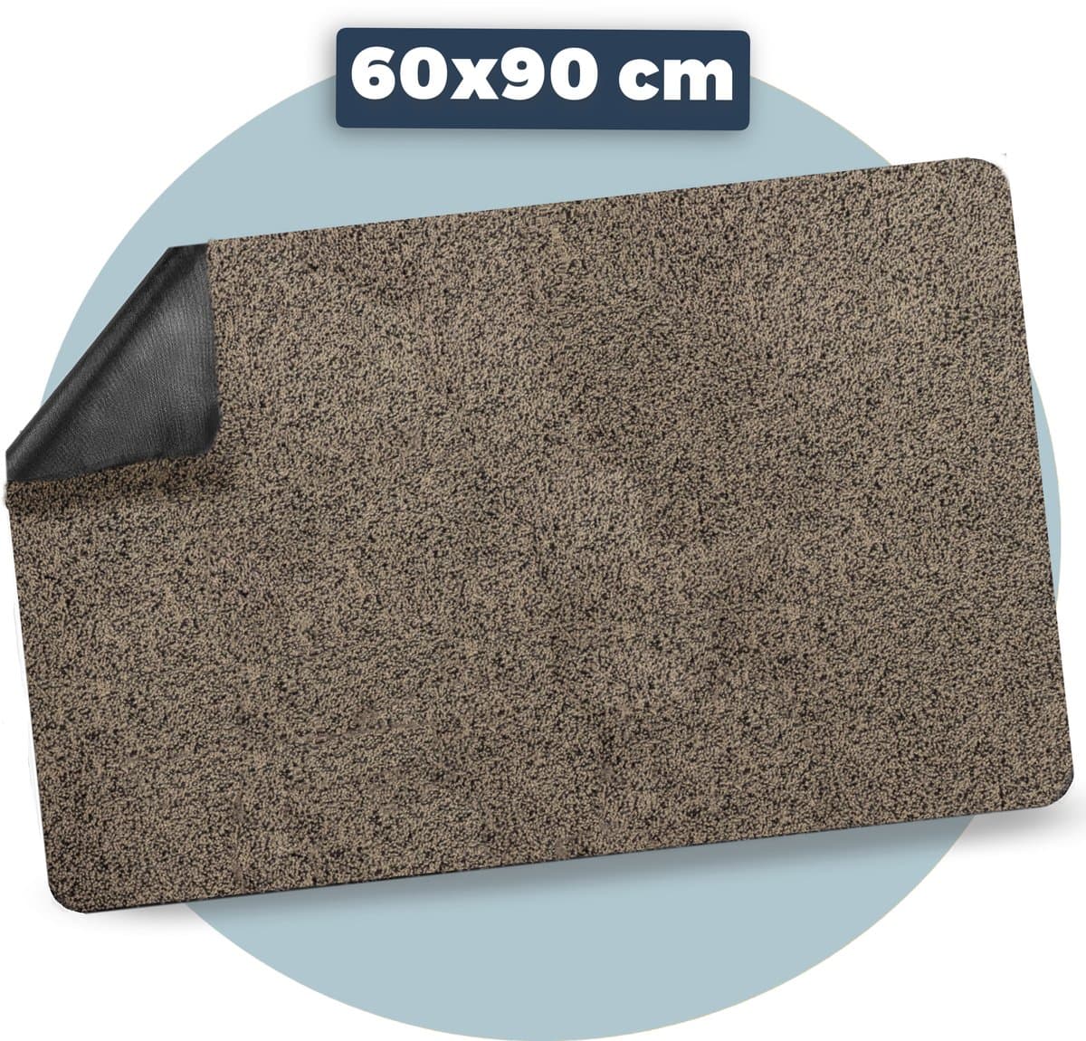 Pasper Deurmat binnen droogloopmat - 60 x 90 cm - Beige - zonder boord - Gemaakt in België - Wasbaar - Deurmatten