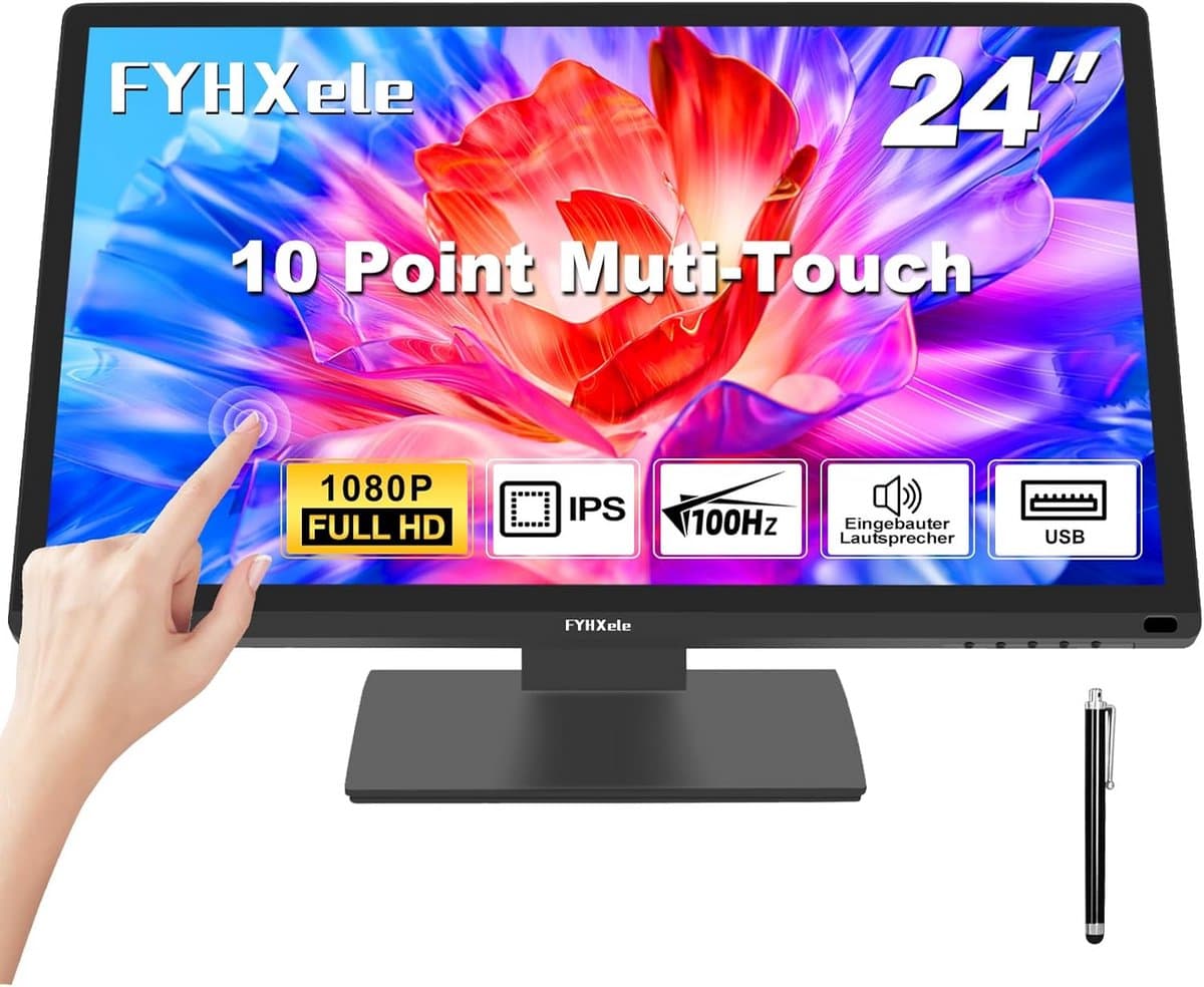 24 Inch FHD 100Hz Touchscreen Monitor met IPS Paneel en 10-Punten Touch