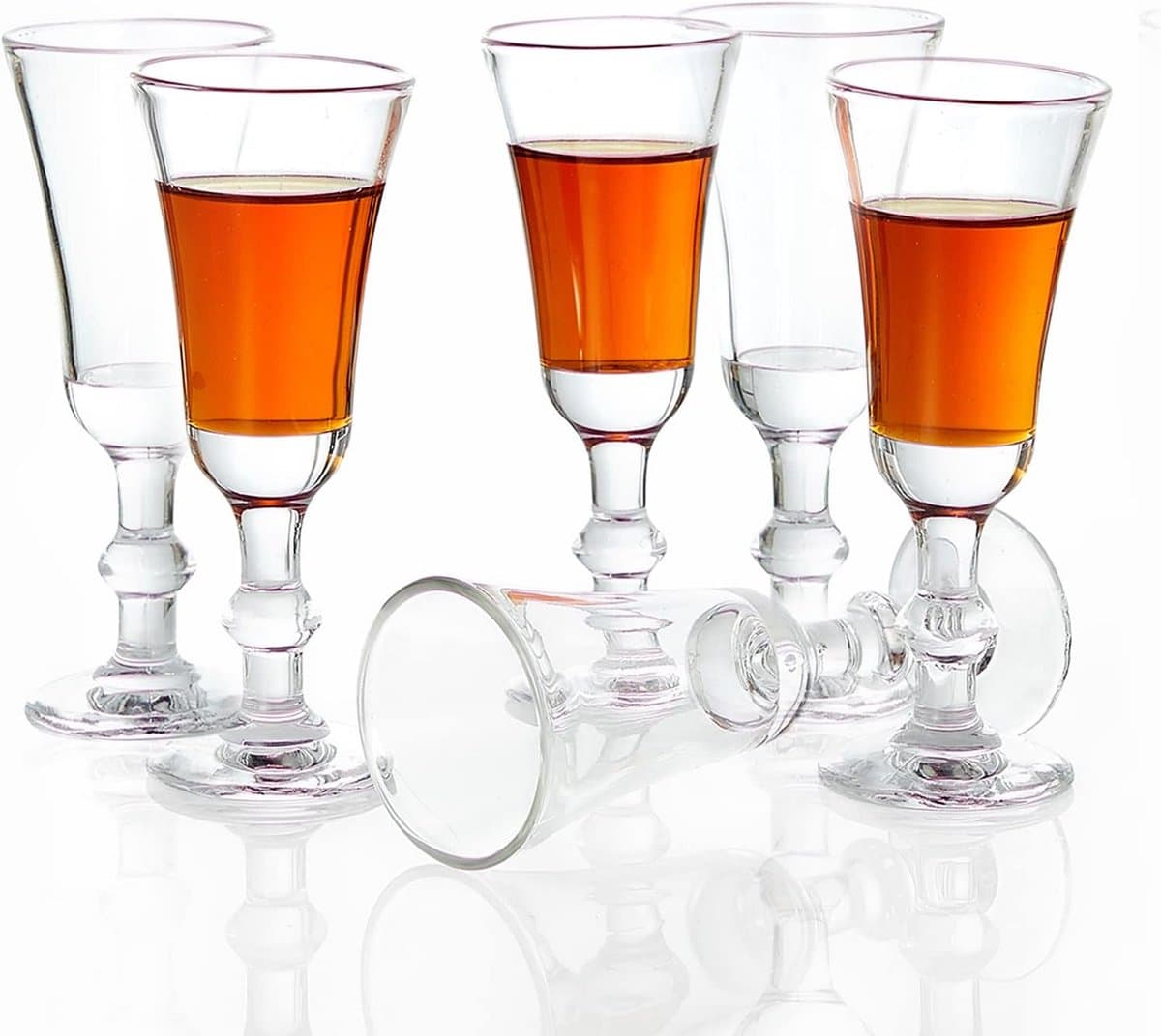 Set van 6 heldere shotglazen voor likeur, 30ML loodvrij glas, vaatwasmachinebestendig