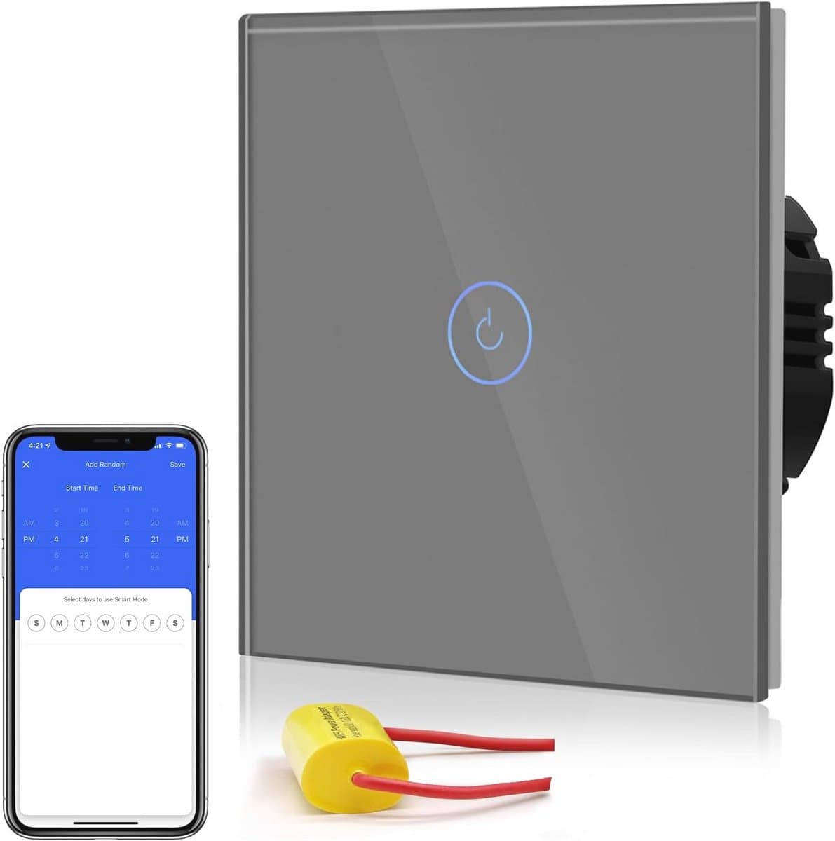 Wifi Aanraakschakelaar 2,4 GHz - Slimme Wandlichtschakelaar Compatibel met Google Assistent & Tuya