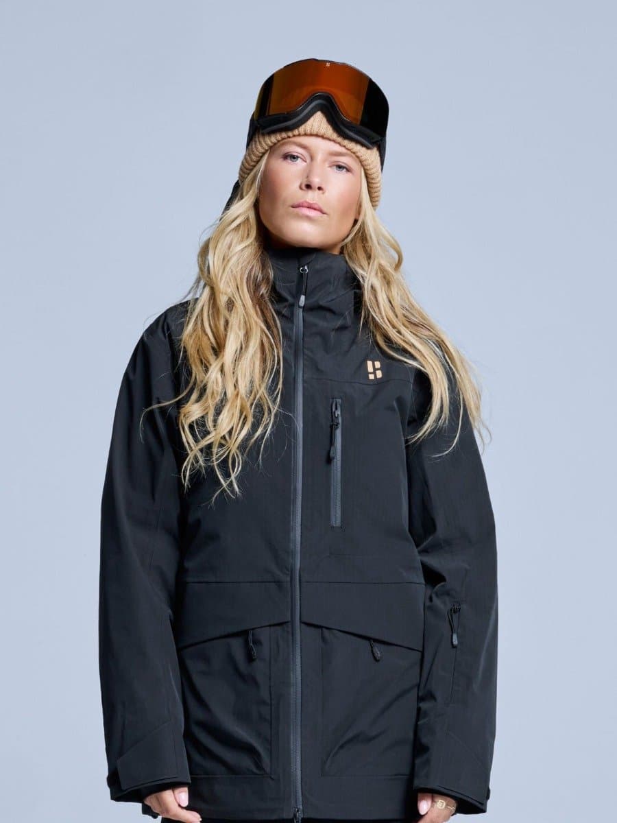 Poederbaas Ski-jas Dames - Freeride 3L Hardshell - Zwart - Maat L