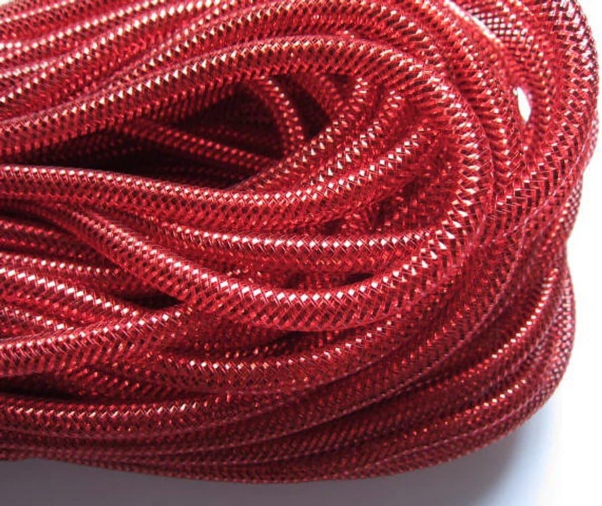 27 Meter Solid Mesh Tube Deco Flex voor Kransen en Crafting - 8mm