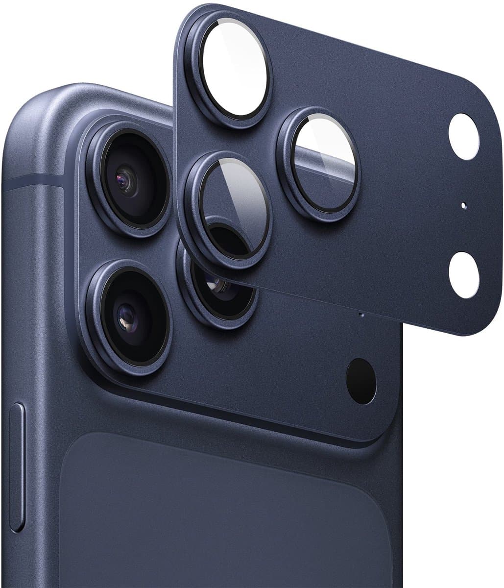 WiWU Camera Lens Protector geschikt voor iPhone 17 Pro - 9H Gehard Glas & Aluminium - Camera Bescherming - Deep Blue