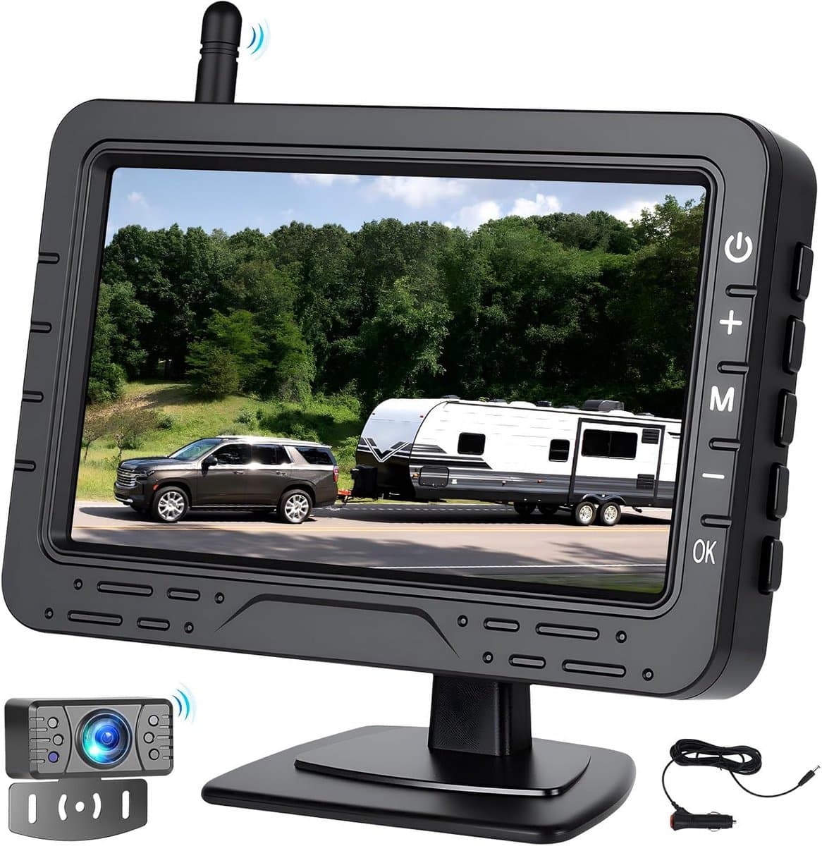 Draadloze achteruitrijcamera met groothoek en nachtzicht - 4,3 inch monitor