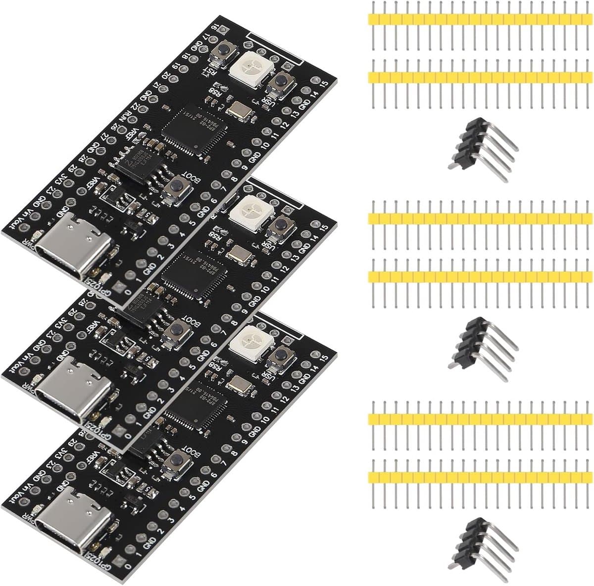 3 Stuks RP2040 Microcontroller Ontwikkelborden met Type-C USB voor Python Programmering