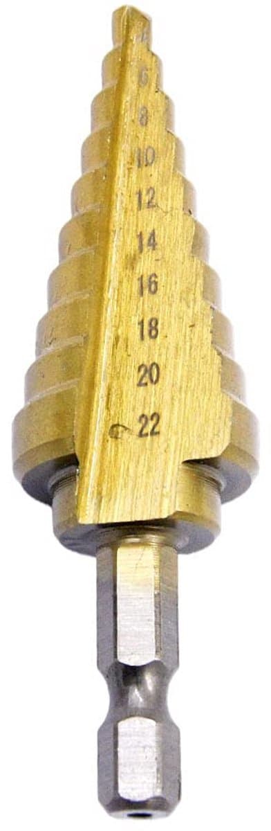 HSS Trapezoïdale Boortje - Stappenboor voor Metaal, Kunststof en Hout (4-22mm)