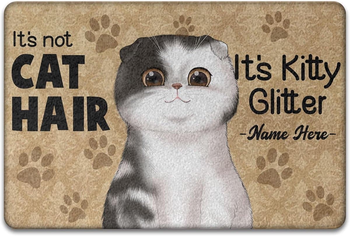 Grappige Deurmat - Kitty Glitter - Huis Binnenkomst - Gratis Maatwerk Naam - 40x60cm - Deurmat 188