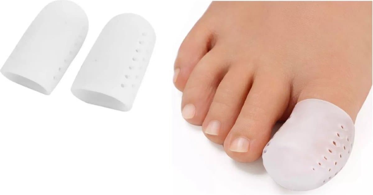 Teenbeschermer - teenspreider - eeltsokken - eelt - blaren - teenkap - Siliconen caps wit 2 stuks