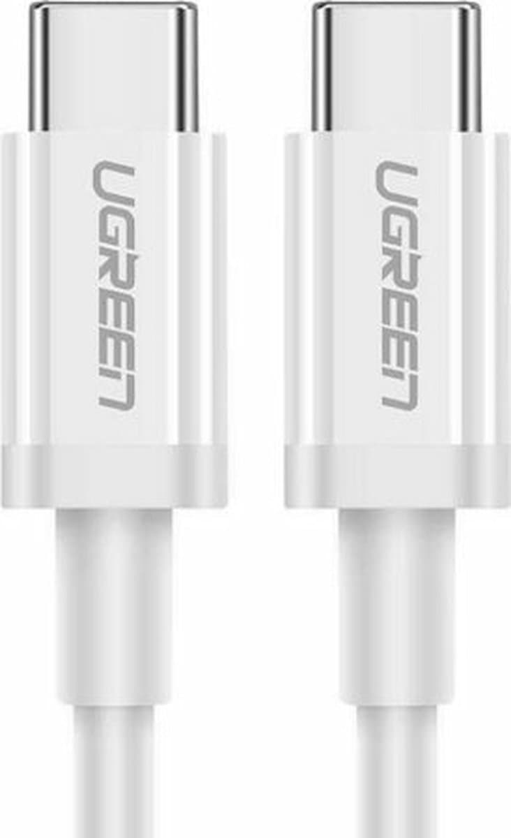 Ugreen Type C M-M 2.0 ABS-kabel wit 2 m, compatibel met iPhone 17/16/15, Google Pixel 4, Samsung Galaxy S20, Huawei P30 en meer