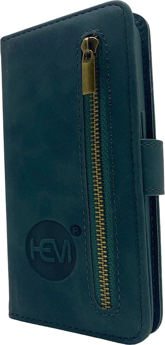 HEM Silky Green Hoesje Geschikt Voor Samsung Galaxy S23 Ultra – Groen Wallet Bookcase Met Rits En Pasjeshouder – Telefoonhoesje