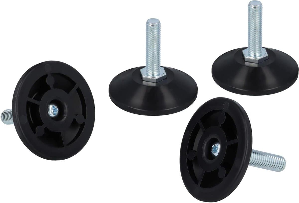 Verstelbare meubelpoten - Stelvoeten nivelleerpoten - Meubels plaatsen - In hoogte verstelbaar - 48 mm diameter - Zwart