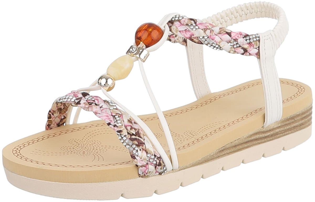 Dames slipper met gespen en pareldetail Mt:40