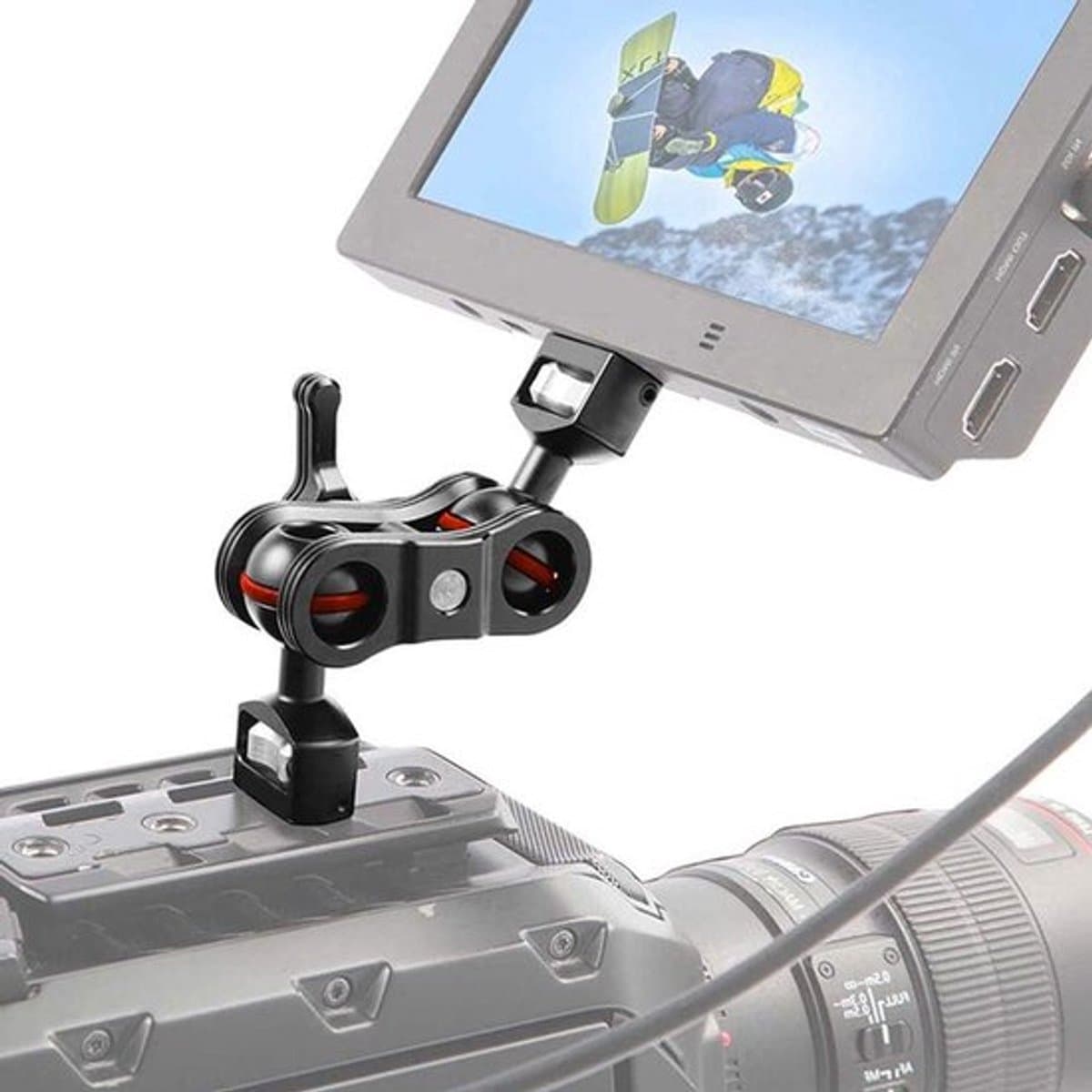 Camera Magic Arm Mount - 180 graden rotatie - Robuuste aluminiumconstructie - Zwart - Bevestiging voor camera - Voor LCD-monitor - Ideaal voor...