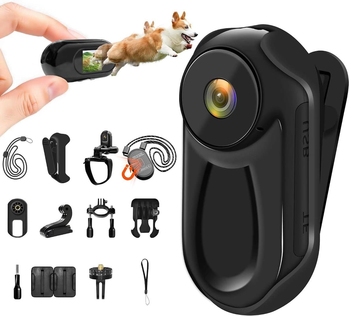 Mini Actiecamera - Bodycam - Outdoor Activiteiten - Met Nachtzicht - 1080p Resolutie - Zwart
