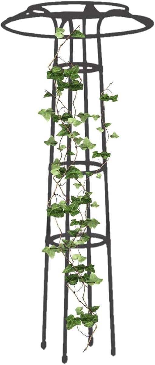 Klimrek Voor Buiten - Plantensteun Trellis - Planten Ondersteunen - Parapluvormig 3D Raamwerk - 145 cm - Zwart