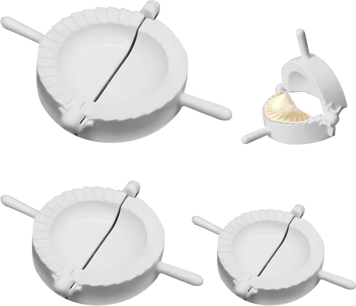 3-delige knoedelvorm, knoedelvormset, knoedelklemvorm, halve