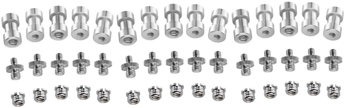Camera Statief Adapter Set - Bevestigingsschroeven Converters - Fotografie Opstelling - Duurzaam Metaal - 45 Stuks - Zilver