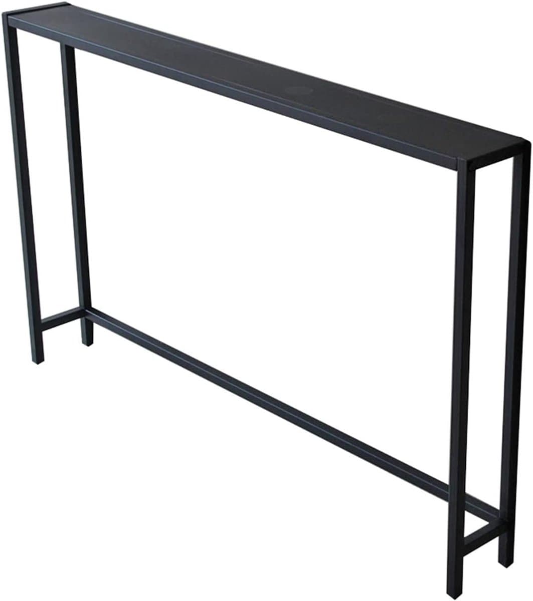 Smalle Tafel - Bijzettafel Bank - Ruimte Besparen - Stevig IJzer - 100x15x75cm - Zwart