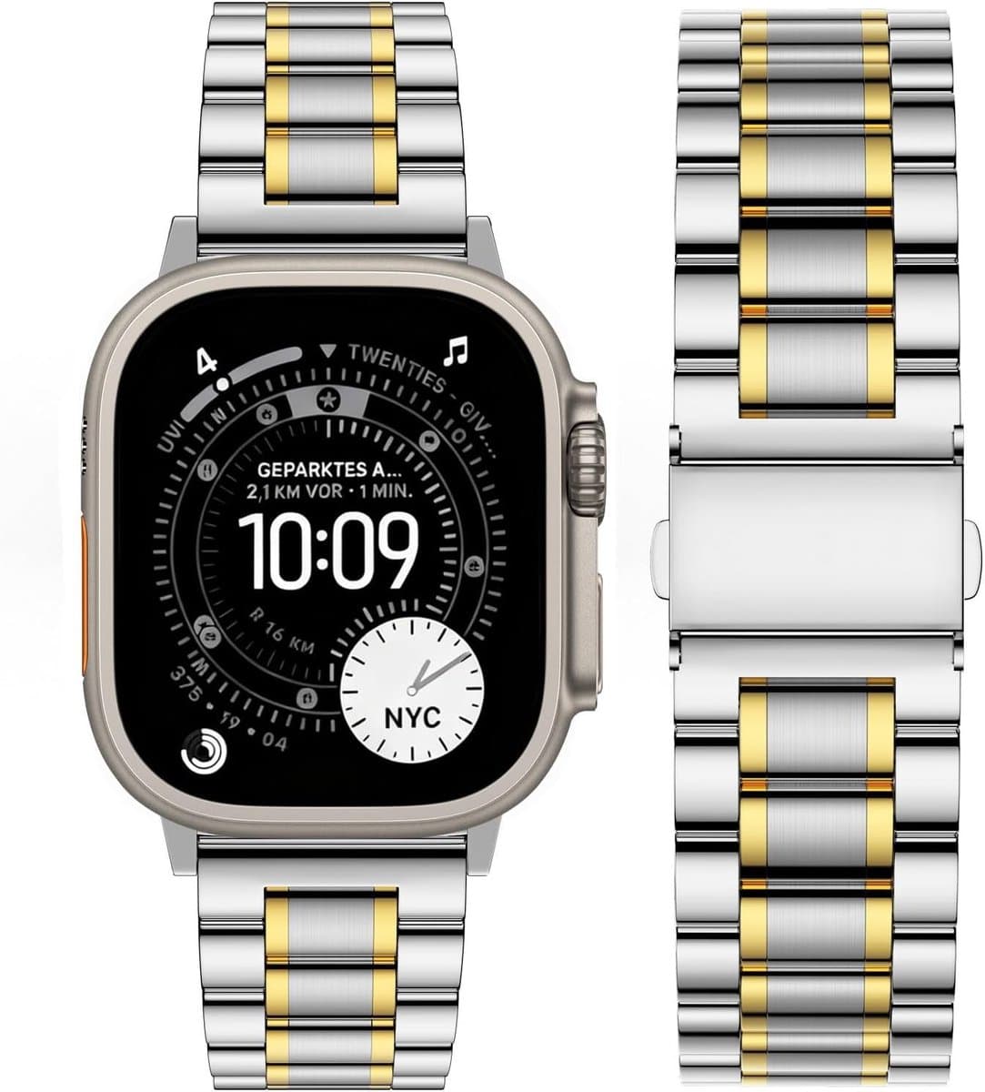 Stainless Steel Vervangband voor Apple Watch 38mm tot 49mm, Geschikt voor Ultra, SE en Series 1-10, Duurzaam en Stijlvol Design