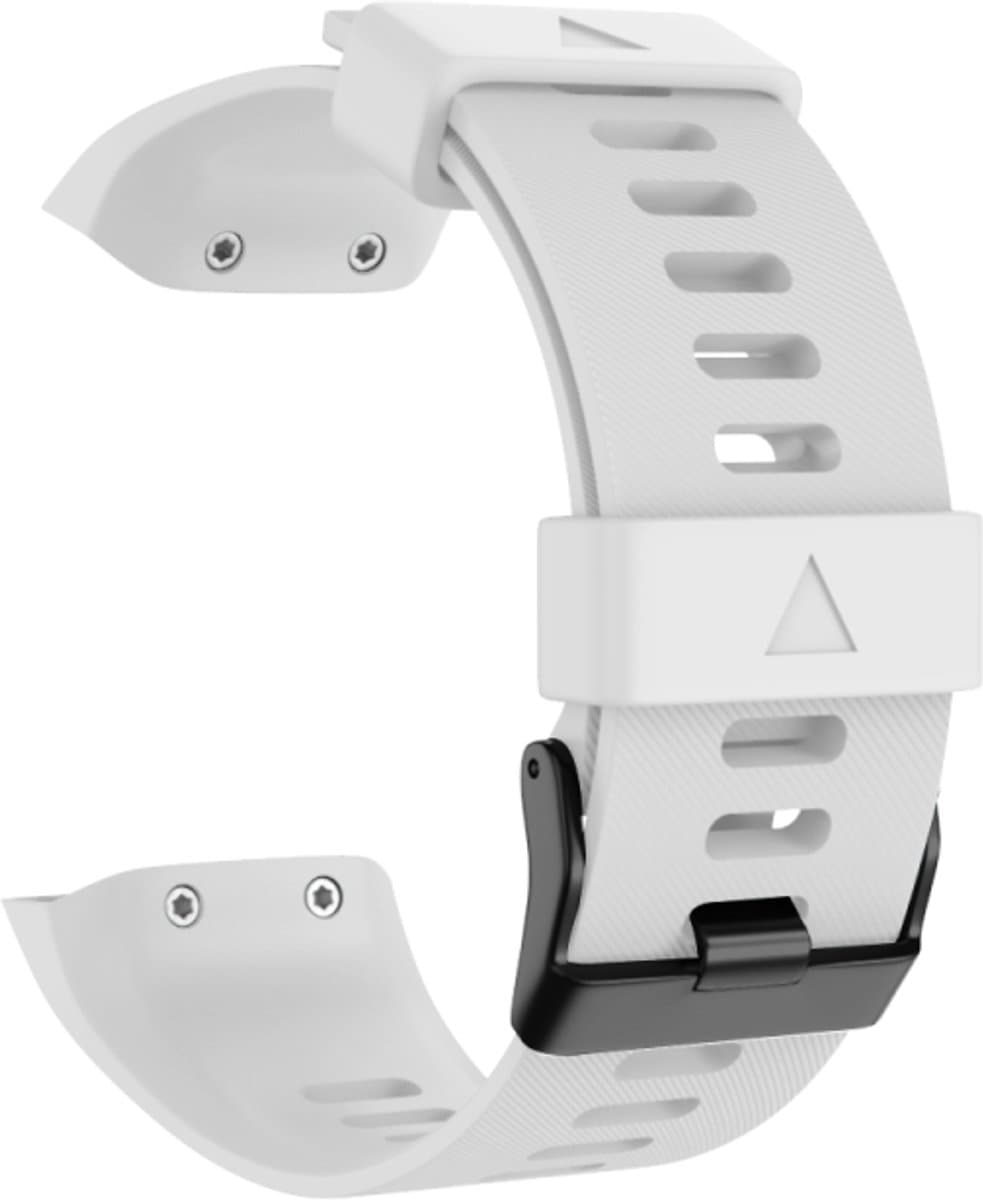 Voor Garmin Forerunner 35 Black Buckle Silicone Watchband (wit)