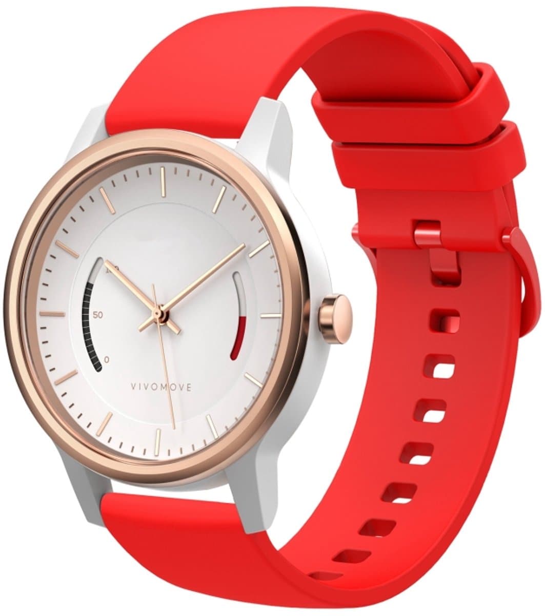 Voor Garmin Vivomove 20 mm effen kleur zachte siliconen horlogeband (rood)