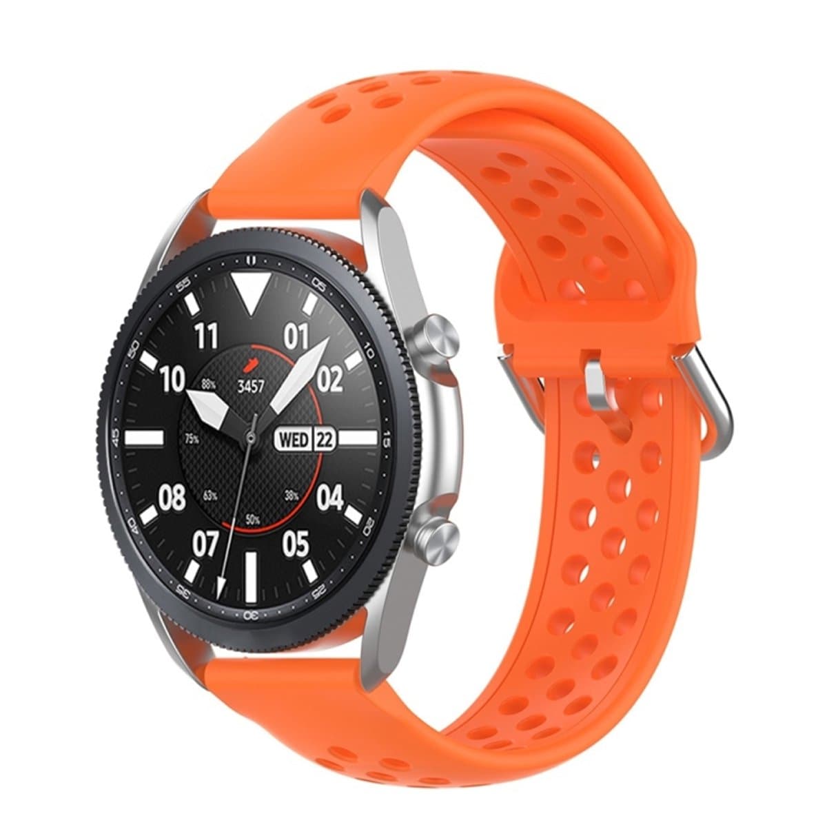 Voor Galaxy Watch 3 41 mm R850 siliconen sportband in effen kleur, maat: gratis maat 20 mm (oranje)
