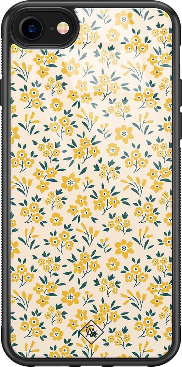 Casimoda® hoesje - Geschikt voor iPhone 8 - Yellow Garden - Luxe Hard Case Zwart - Backcover telefoonhoesje - Geel