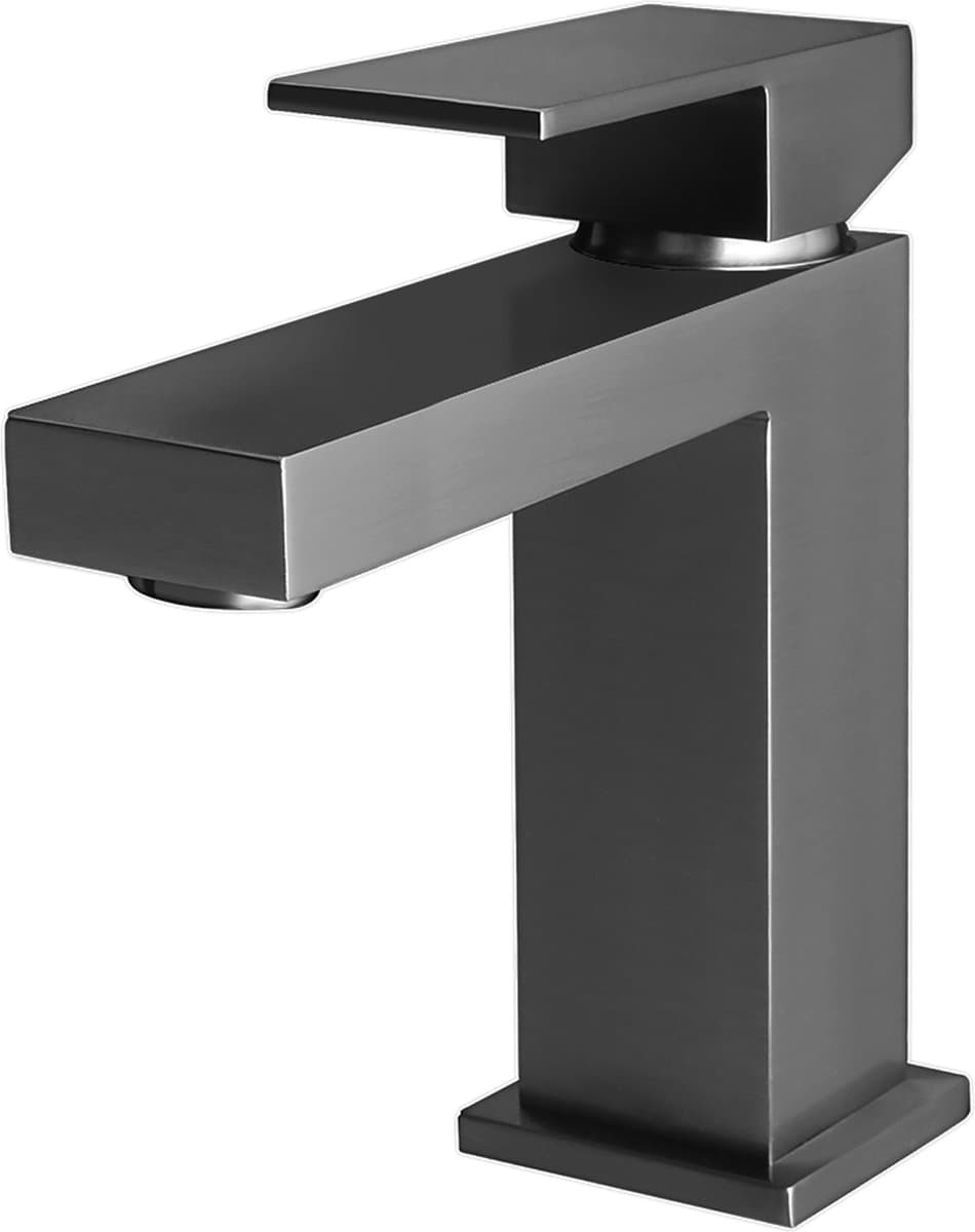 ALONI Chan wastafelkraan Square – gunmetal grijs (PVD)