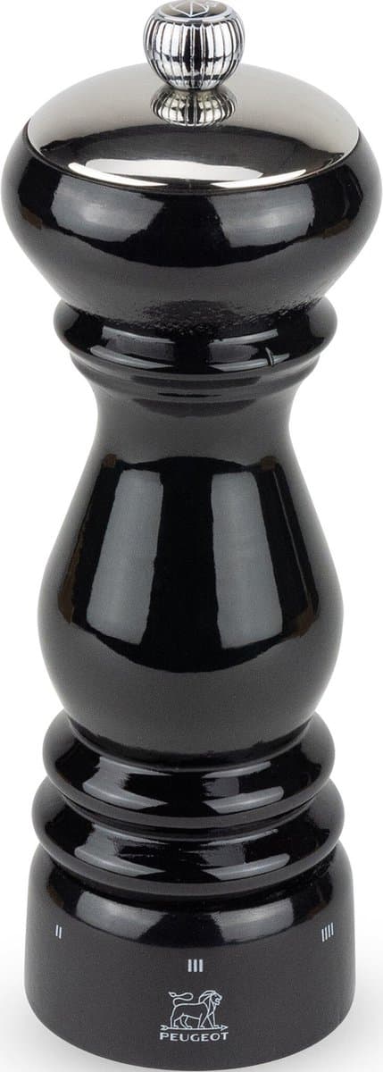 Peugeot Parijs zoutmolen - 18 cm, zwart gelakt hout