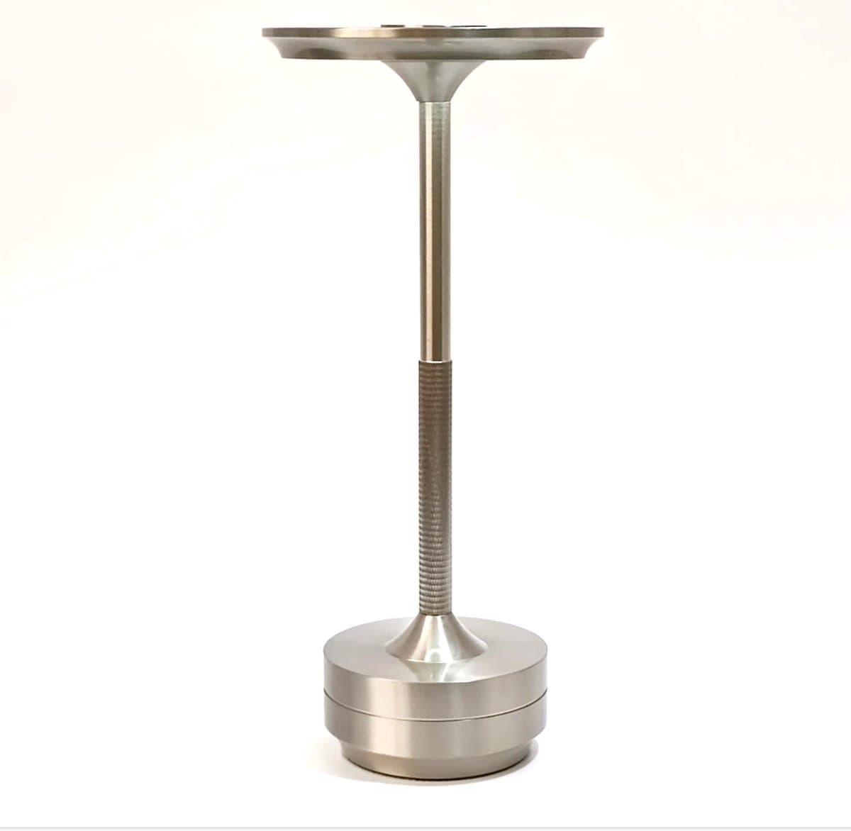 Lumiasfer - Tafellamp 'Lucerna' - Oplaadbare tafellamp met 3 kleurinstellingen, traploos dimbaar, soft-touch bediening - zilver - voor horeca, slaapkamer, huiskamer, terras