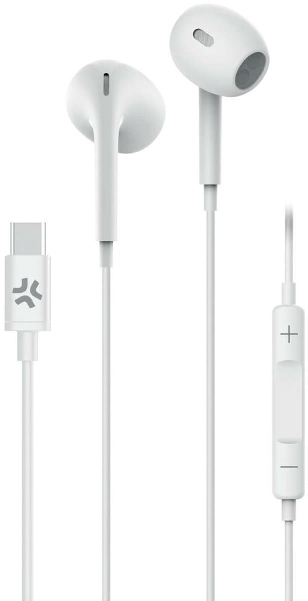 Celly UP1300TYPECWH hoofdtelefoon/headset Bedraad In-ear Oproepen/muziek USB Type-C Wit