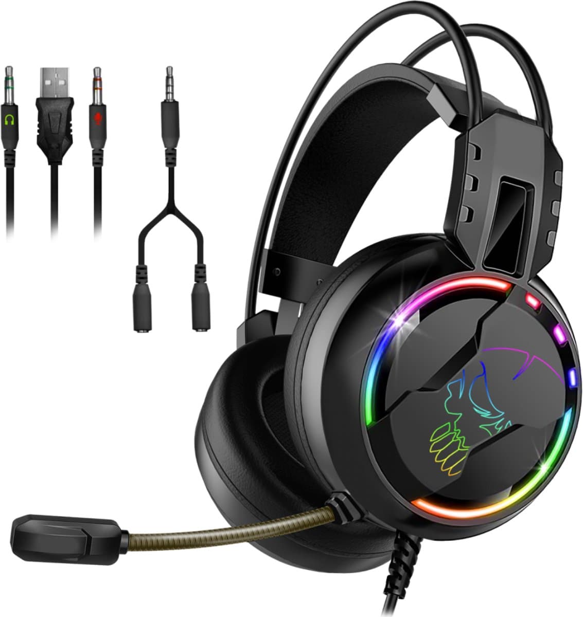 Spirit of Gamer PRO-H7 Gaming Headset - Noise Cancelling - Met Microfoon – Gamer Koptelefoon - Zwart - Geschikt voor PS5, Xbox One, Nintendo Switch, Smartphone, PC