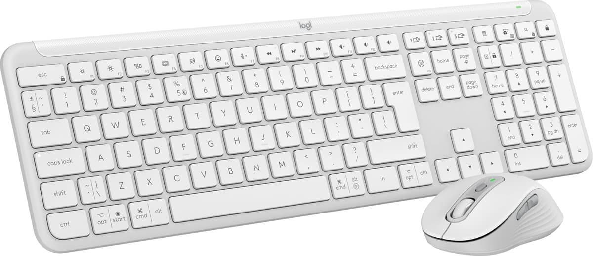 Logitech MK950 Signature Slim Draadloze Toetsenbord en Muis Combo Qwerty Wit
