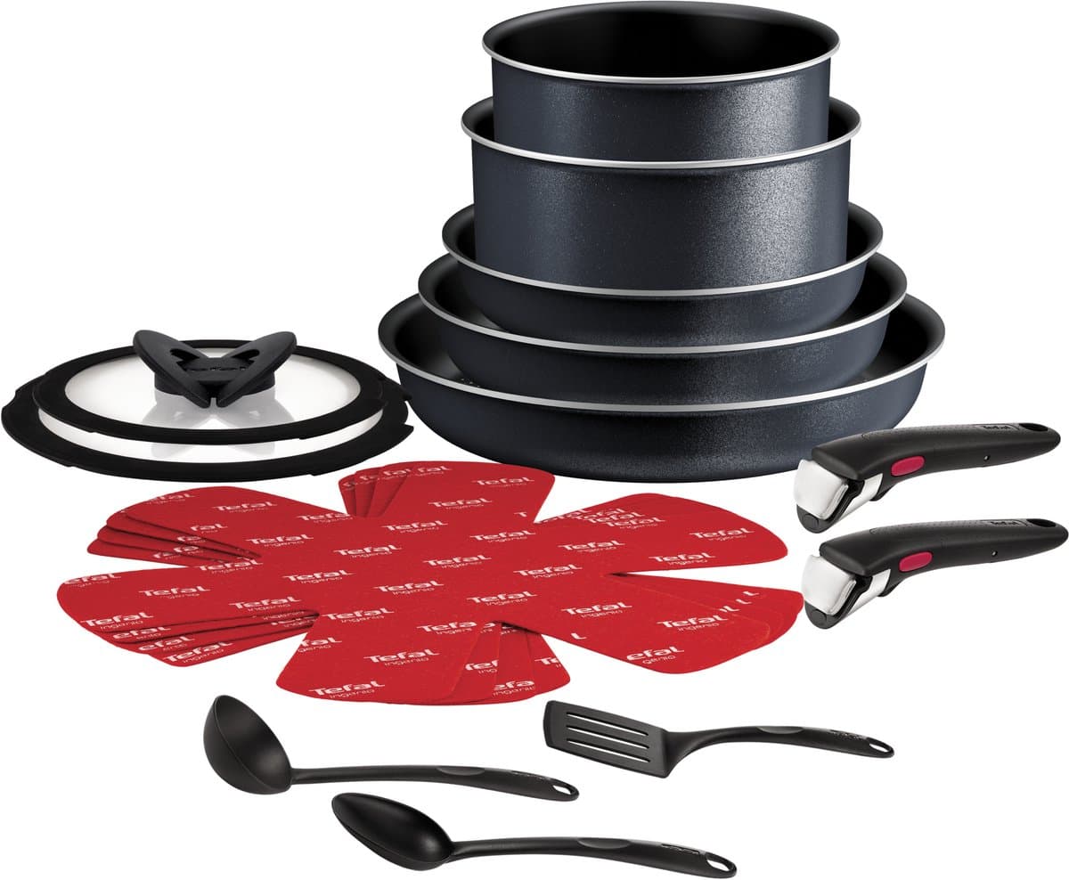 Tefal Ingenio So Light pannenset - 16-delig, zwart, aluminium
