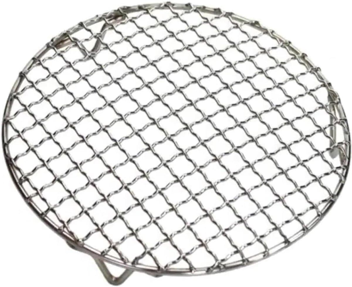 Stainless Steel Barbecue Mesh Round with Legs Grate Airfryer Special for Cooking, Roasting (45cm)