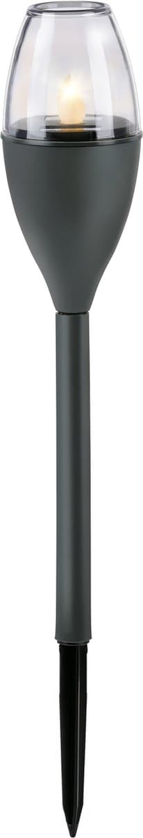 Grundig Solar Tuinlamp – Ø6 x 85 cm – Tuinverlichting met Grondpin - Flikkerende Gele LED – 6-8 uur Brandduur