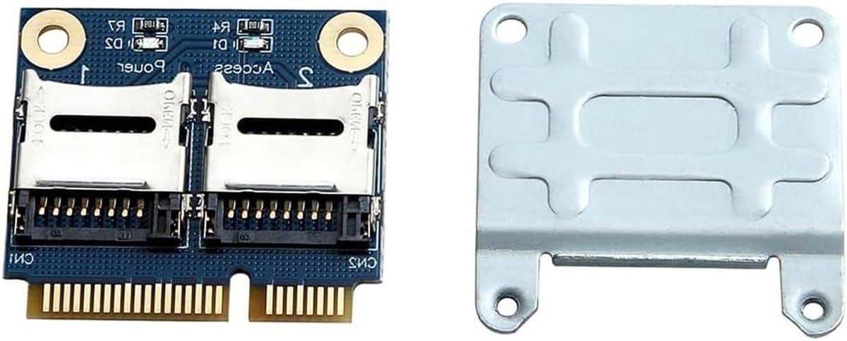 Mini PCIe Adapter - Dubbele TF Kaart - Opslag Uitbreiden - DMA Engine - 7 Gram - Zwart