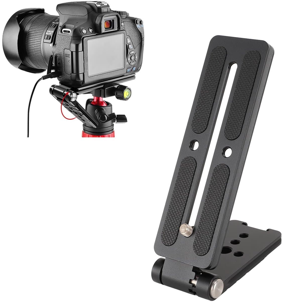 MTTProducts - Camera L Bracket - Vouwbare Camera Bevestiging - Ideaal voor Fotografie - Grijs - Tripod Quick Release Plate - Geschikt voor Mono...