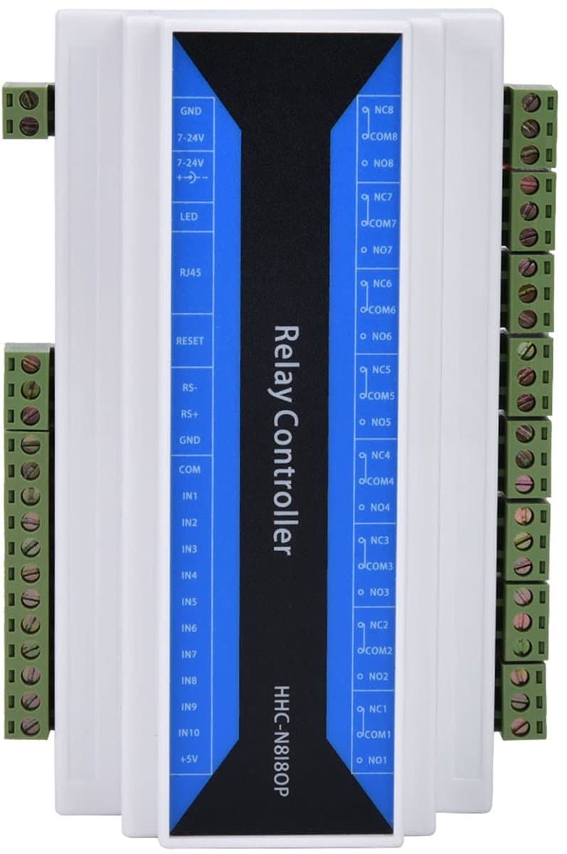 Dailygoods - Netwerkrelais controller - Ethernet bestuurbaar - DC 7-24V - Schakelmodule - Afstandsbediening - Geschikt voor Ethernet - Zwart - 8 kanal