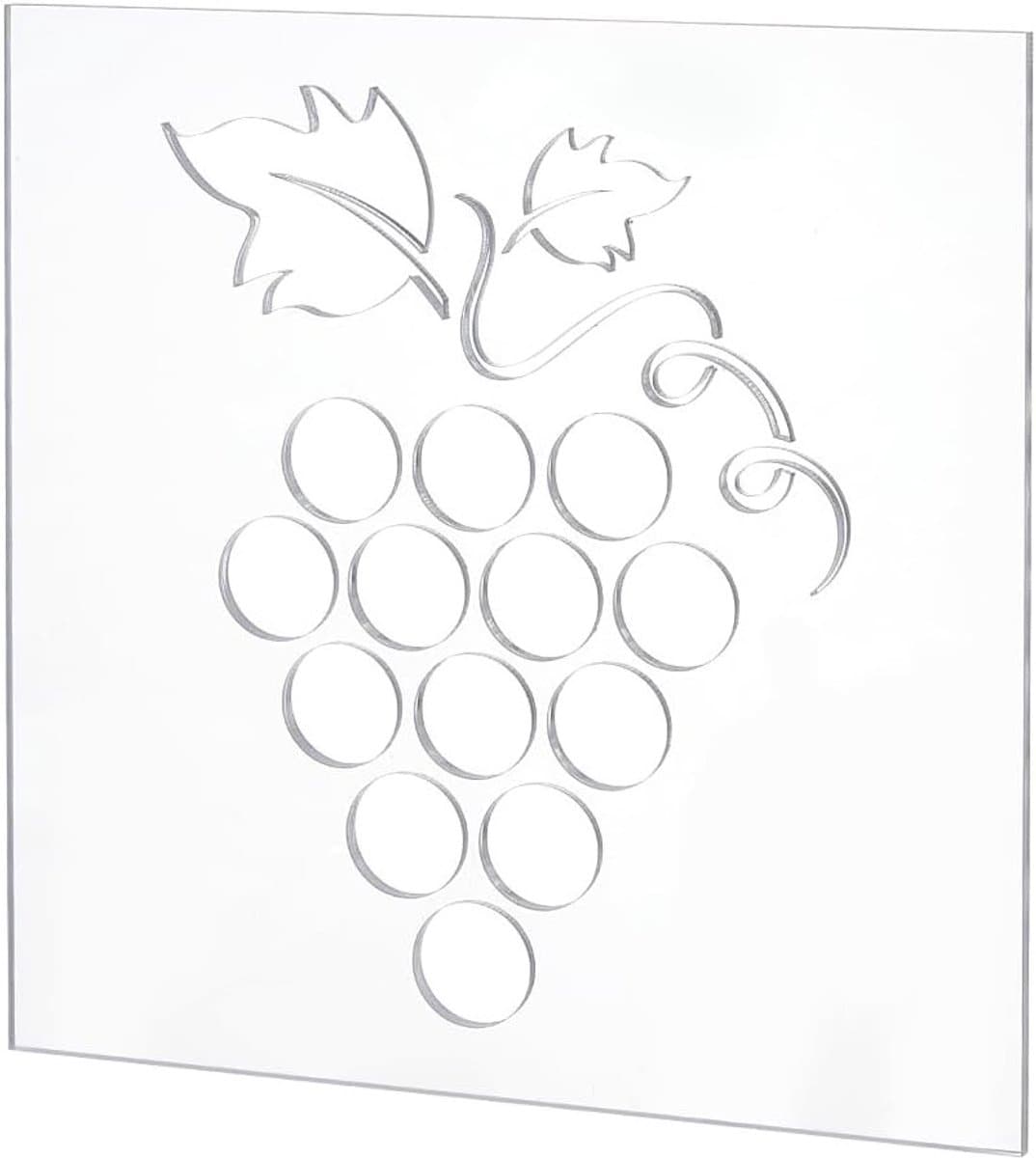 Decoratieve Router Template voor Verfbenodigdheden - 4.5mm Dikke Transparante Acryl Druivenvorm, 20x20cm, Ideaal voor Houtsnijwerk en DIY Projecten