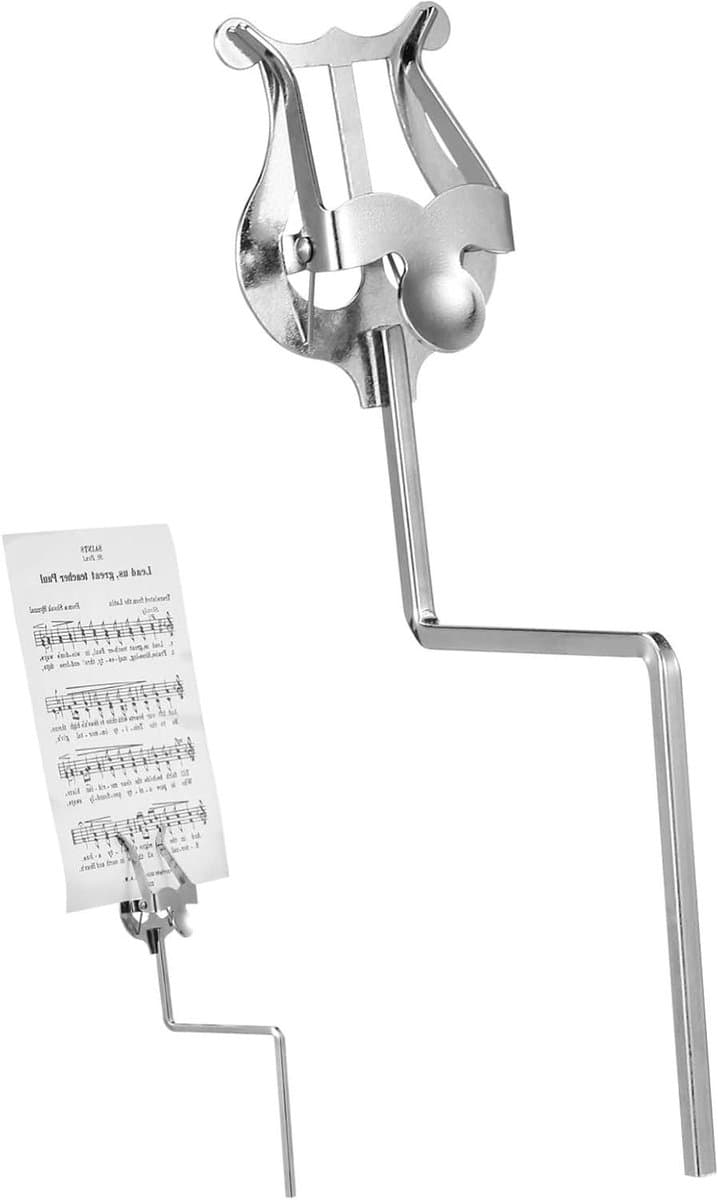 Muziekstandaard - Partituurhouder - Muziek Uitvoeren - Verstelbaar Ontwerp - 18 x 6.6 cm - Zilver
