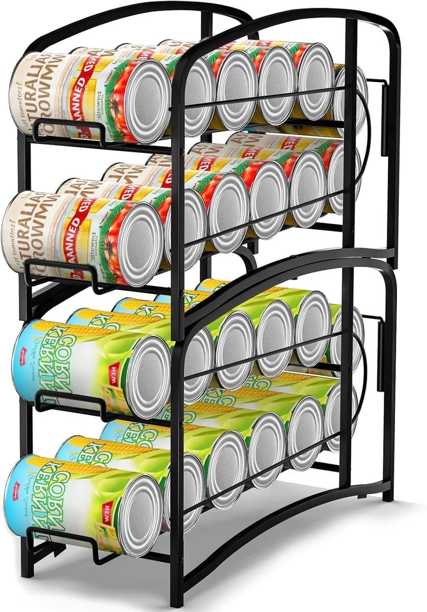Set van 2 Can Dispensers voor Koelkast - Organiser voor 24 Blikjes, Ideaal voor Bier en Frisdrank, Zwart