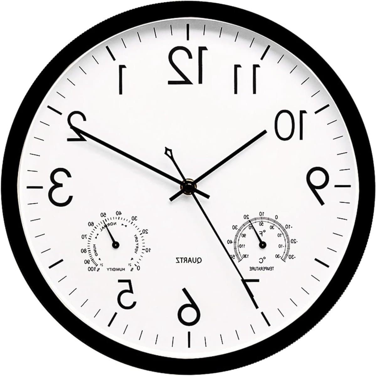 Buitenklok - Wandklok - Weer Monitoren - Temperatuur Vochtigheid - 30 cm - Zwart